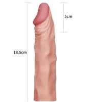 Pleasure X-Tender 5 CM Dolgulu Realistik Penis Kılıfı Uzatmalı Prezervatif