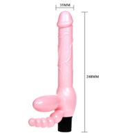  Baile Çift Taraflı Belden Bağlamalı Penis G-Spot Vibratör Anal Plug