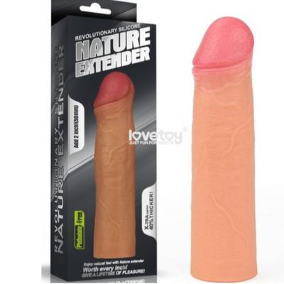  Lovetoy Nature 5 Cm Dolgulu Penis Kılıfı Uzatmalı Realistik Kılıf