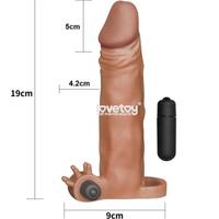  Lovetoy X-Large Full Realistik Titreşimli Uzatmalı Penis Kılıfı