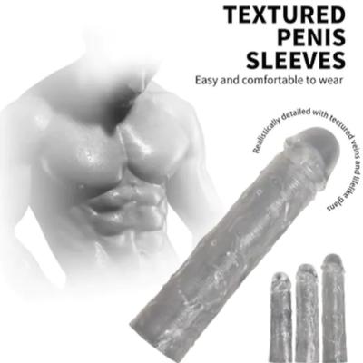 3Lü Penis Kılıfı Set Ucu Dolgulu Uzatmalı Prezervatif Dildo Penis
