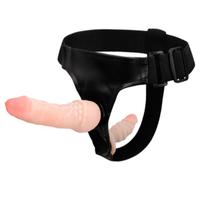 Çift Taraflı İkili Belden Bağlamalı Anal Plug ve Dildo Penis