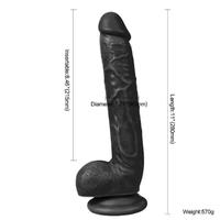 King Size 28 Cm Vantuzlu Gerçekçi Realistik Zenci Penis Dildo