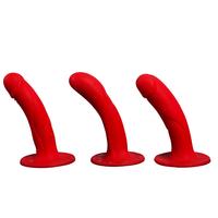 Kırmızı Penis Başlı Vajinal Silikon Plug Dildo