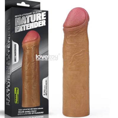 Lovetoy Nature 5 Cm Dolgulu Penis Kılıfı Uzatmalı Silikon Kılıf
