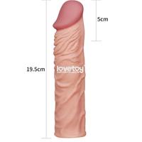 Lovetoy X-Tender 5 CM Dolgulu Uzatmalı Realistik Penis Kılıfı 20 CM