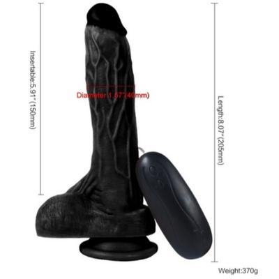 Xise 10 Titreşimli Realistik Zenci Vibratör Vantuzlu Dildo 20 Cm