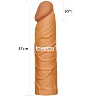  Lovetoy X-Large Dolgulu Realistik Penis Kılıfı Uzatmalı Prezervatif Dildo