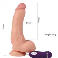 23 Cm 10 Hız Titreşimli Kalın Realistik Vibratör Penis