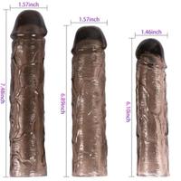 3Lü Penis Kılıfı Set Ucu Dolgulu Uzatmalı Prezervatif Zenci Dildo