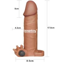 Lovetoy 5Cm Dolgulu Realistik Penis Kılıfı Uzatmalı Prezervatif