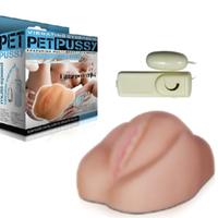 Pet Pussy 2 Işlevli Titreşimli Full Realistik Suni Vajina Anüs Mastürbatör