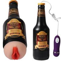 Shequ Beer Bottle 24 Cm Titreşimli Realistik Yapay Vajina Masturbatör